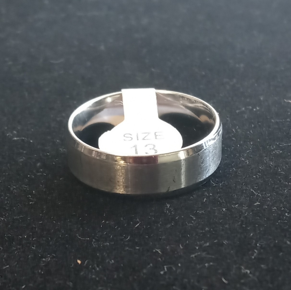 Silver Plated Band Style Ring Size 13 - Picture 2 of 3